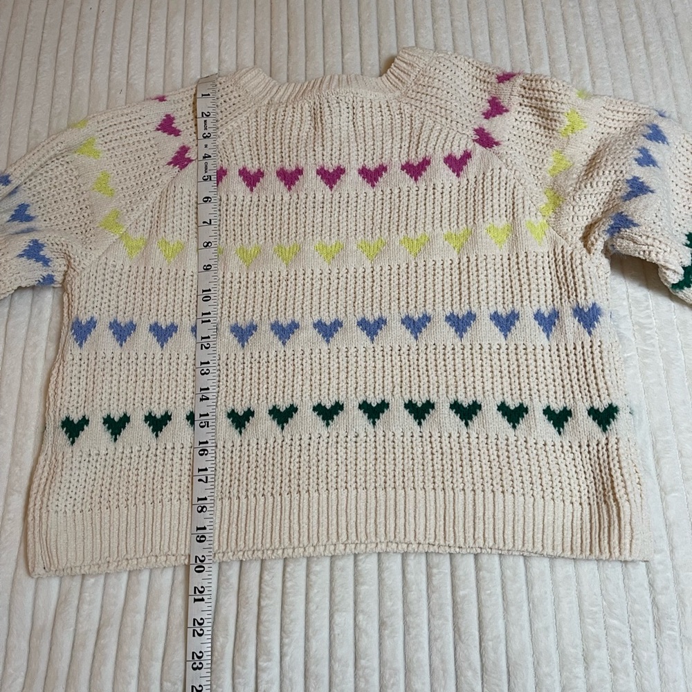 NWT | Pink Rose |  Women's Sweater with Colorful Heart Design - Picture 7 of 9